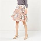 Floral-pattern A-line Skirt