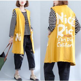Letter Long Vest Yellow - One Size