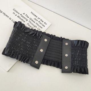 Shirred Elastic Belt Black - One Size