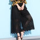 Perforated Scallop Hem Culottes