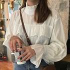 Frill Neck Bell-sleeve Blouse