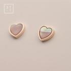 Heart Stud Earring 1 Pair - 925 Silver - As Shown In Figure - One Size