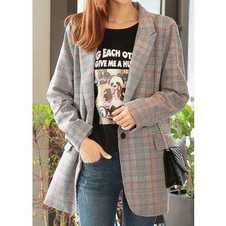 Single-breasted Glen-check Jacket