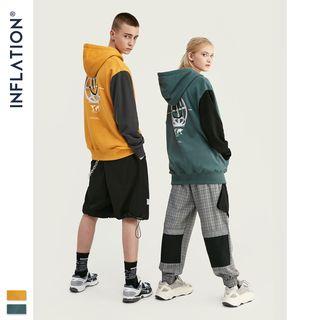 Couple Patchwork Colorblock Light Hoodie