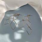 Rhombus Drop Earring 1 Pair - Gold - One Size