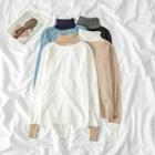 High Neck Two Tone Sweater