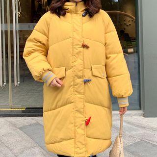 Plain Loose-fit Fleece Long Cardigan