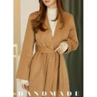 Handmade Shawl-collar Long Wrap Coat