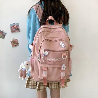 Lettering Mesh Panel Backpack / Badge / Bag Charm / Set