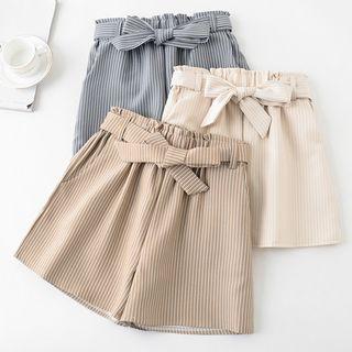 Bow Pinstripe Shorts