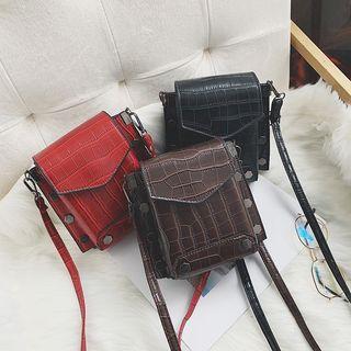 Croc Grain Flap Mini Crossbody Bag