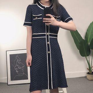 Short-sleeve Glitter Knit Dress