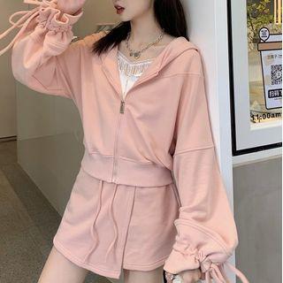 Zip Hoodie / A-line Skort / Camisole Top