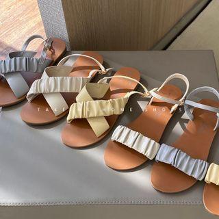 Ruched Trim Gladiator Sandals