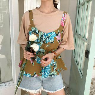 V-neck Flower Print Camisole Top
