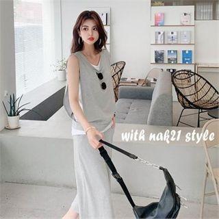 Set: Layered Tank Top + Wide-leg Pants