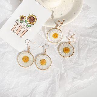Flower Drop Earring / Clip On