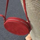 Faux Leather Round Crossbody Bag As Shown In Figure - One Size