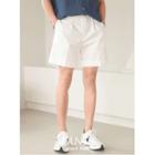 Flat-front Band-waist Shorts