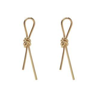 Tie Knotted Earring 1 Pair - 925 Silver - As Shown In Figure - One Size