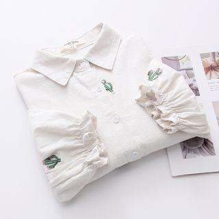 Cactus Embroidery Shirt