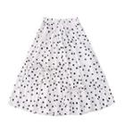 Elastic Waist Dotted Frilled Chiffon Skirt