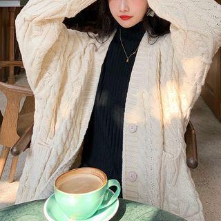 Long-sleeve Dress / Cable Knit Long Cardigan