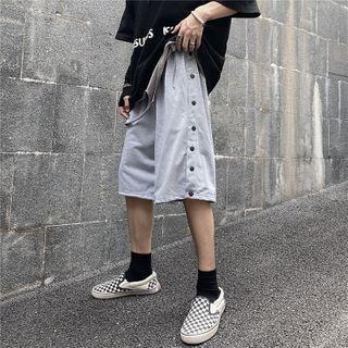 Button Accent Straight-fit Shorts