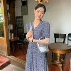 Button-up Long Floral Dress