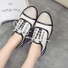 Contrast Trim Lace Up Shoes