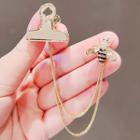 Bee Binder Clip Chained Alloy Brooch Ly1968 - Binder Clip & Bee - Gold - One Size