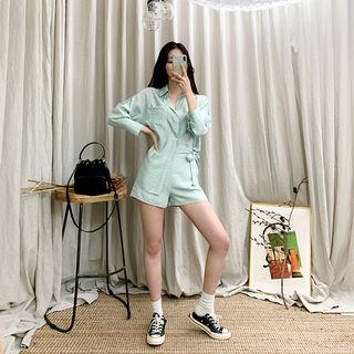 Pastel Color Shirt & Shorts & Sash Set