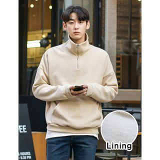 Zipped-neck Oversized Pullover