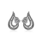 Fashion Creative Plated Black Hollow Water Drop-shaped Earrings With Cubic Zirconia Black - One Size