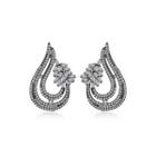 Fashion Creative Plated Black Hollow Water Drop-shaped Earrings With Cubic Zirconia Black - One Size