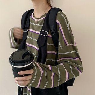 Long-sleeve Striped T-shirt / Zip Vest