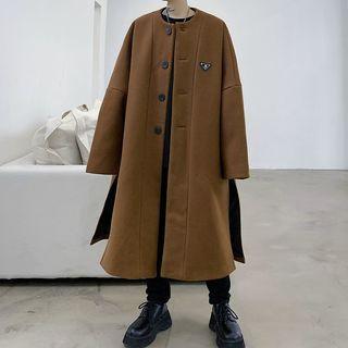 Round-neck Slit-side Coat