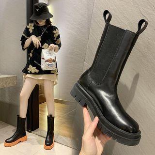 Platform Mid-calf Chelsea Boots