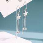 925 Sterling Silver Star Fringed Earring 1 Pair - Earring - Tassel - Star - One Size