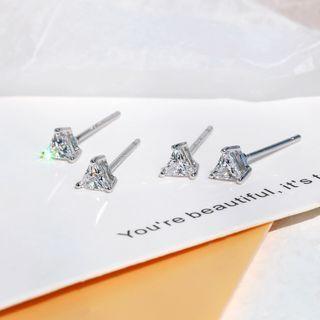 Triangle Rhinestone Stud Earring 1 Pair - Triangle - One Size
