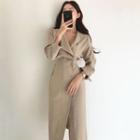 Sleeves Plain Long-sleeve Midi A-line Formal Dress