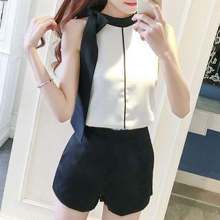 Set: Contrast Trim Tank Top + Shorts