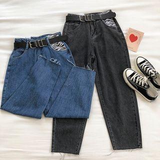 High-waist Wide-leg Harem Jeans