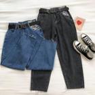 High-waist Wide-leg Harem Jeans
