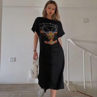 Printed Loose T-shirt Dress