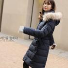 Faux-fur Hooded Duck Down Padded Coat