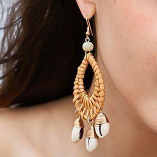 Rattan Shell Fringed Earring