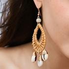 Rattan Shell Fringed Earring