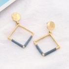 Alloy Square Dangle Earring As Shown In Figure - One Size