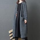 Open Front Knit Coat Gray - One Size